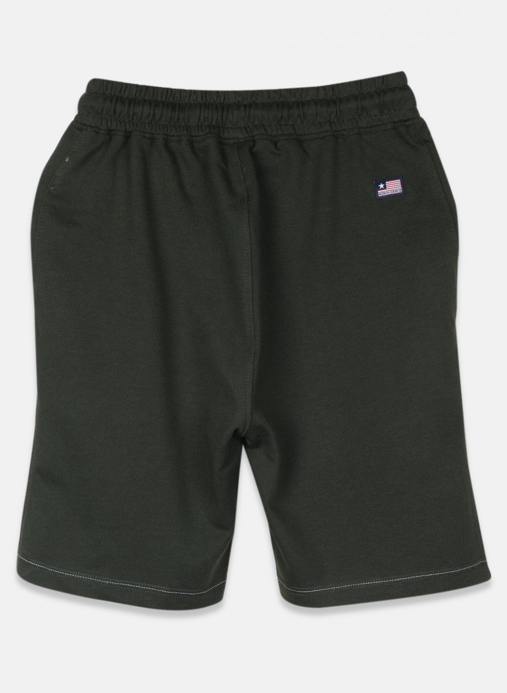 Boys Olive Printed Bermuda