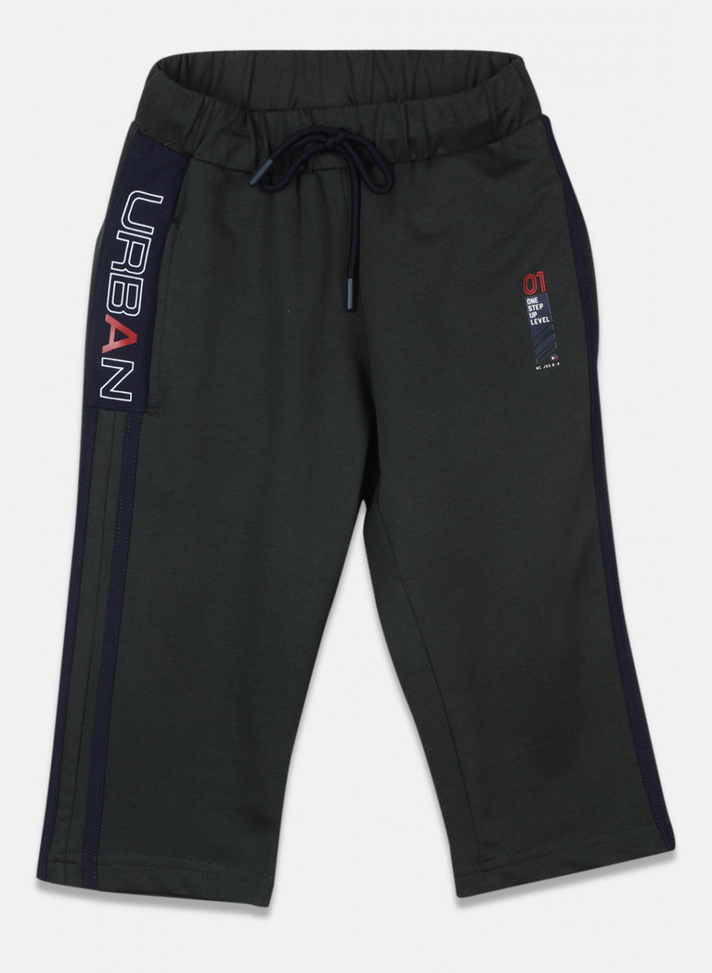 Boys Olive Printed Capri