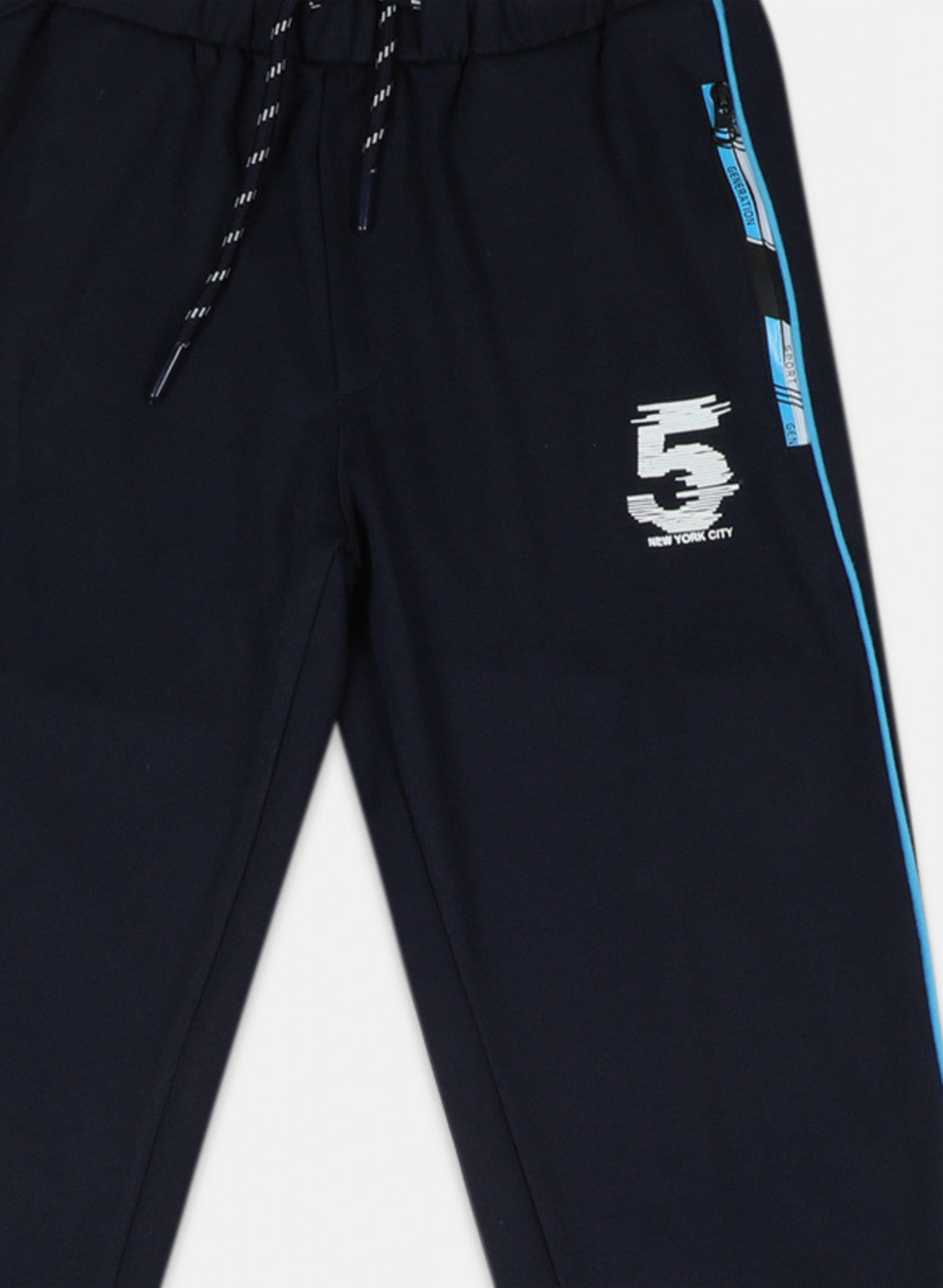 Boys Navy Blue Regular Fit Lower
