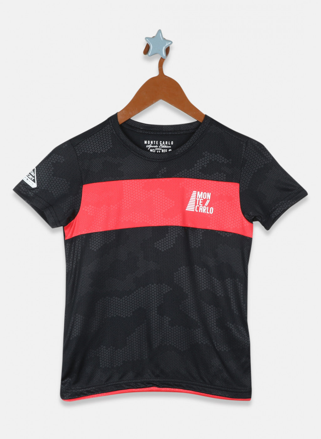 Boys Black Printed Bermuda Set