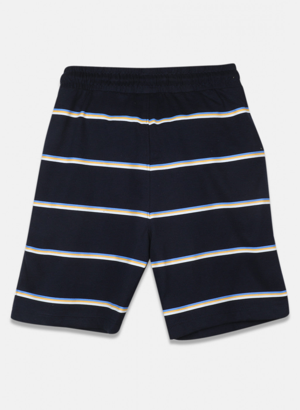 Boys Mustard & Navy Blue Printed Bermuda Set