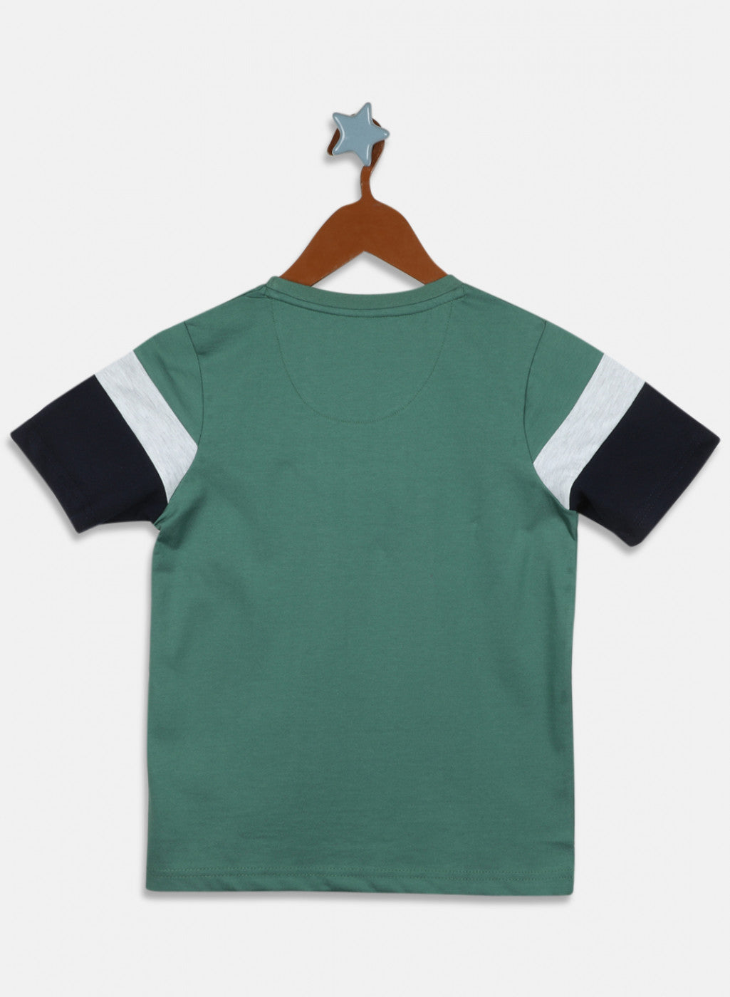 Boys Green & Navy Blue Printed Bermuda Set