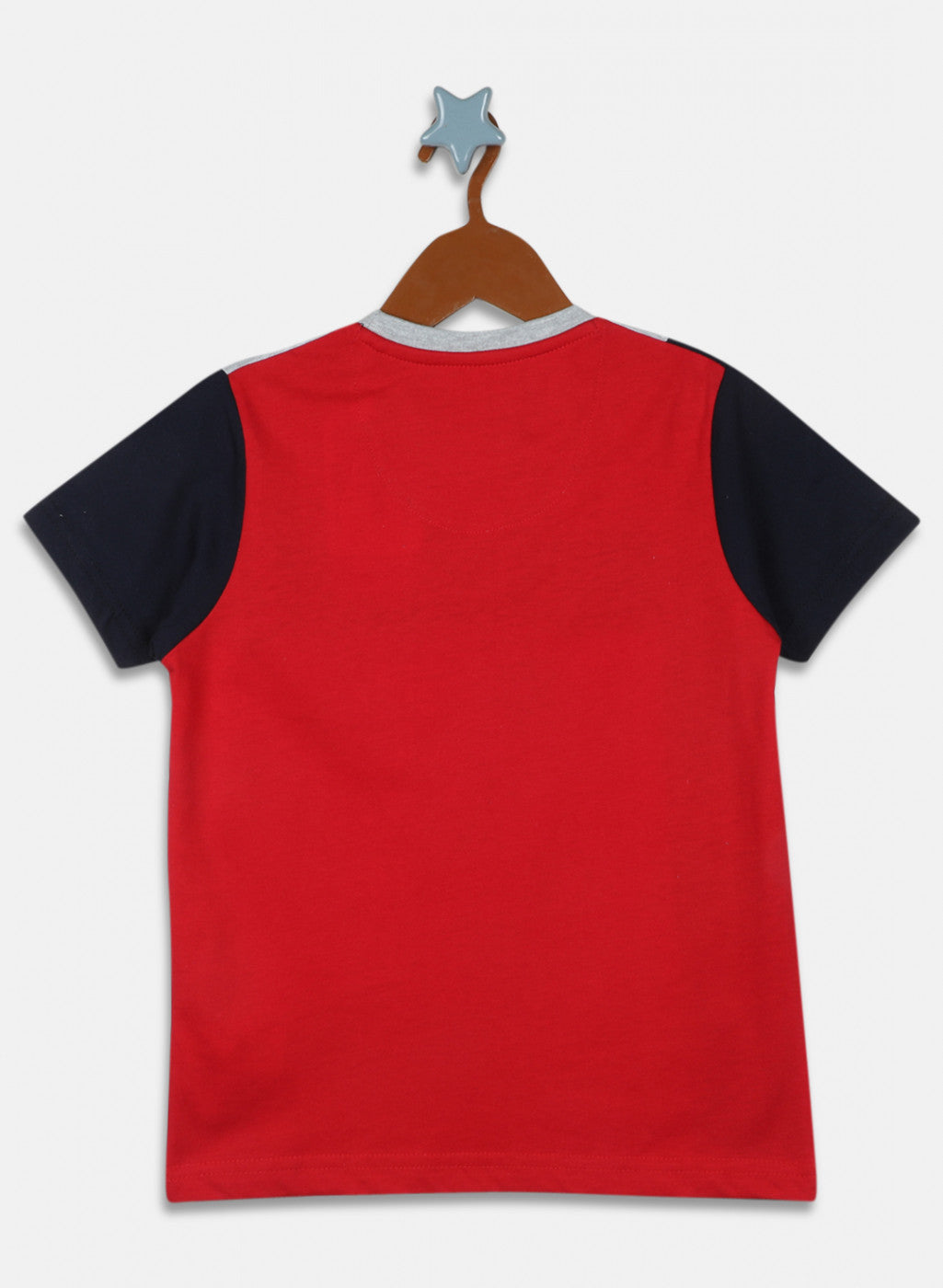 Boys Red & Grey Printed Bermuda Set