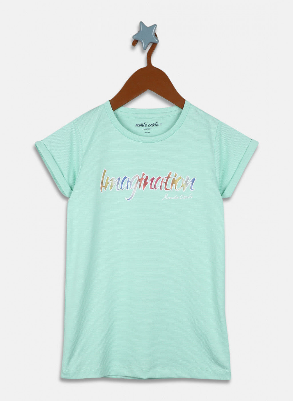 Girls Aqua Blue Printed Top