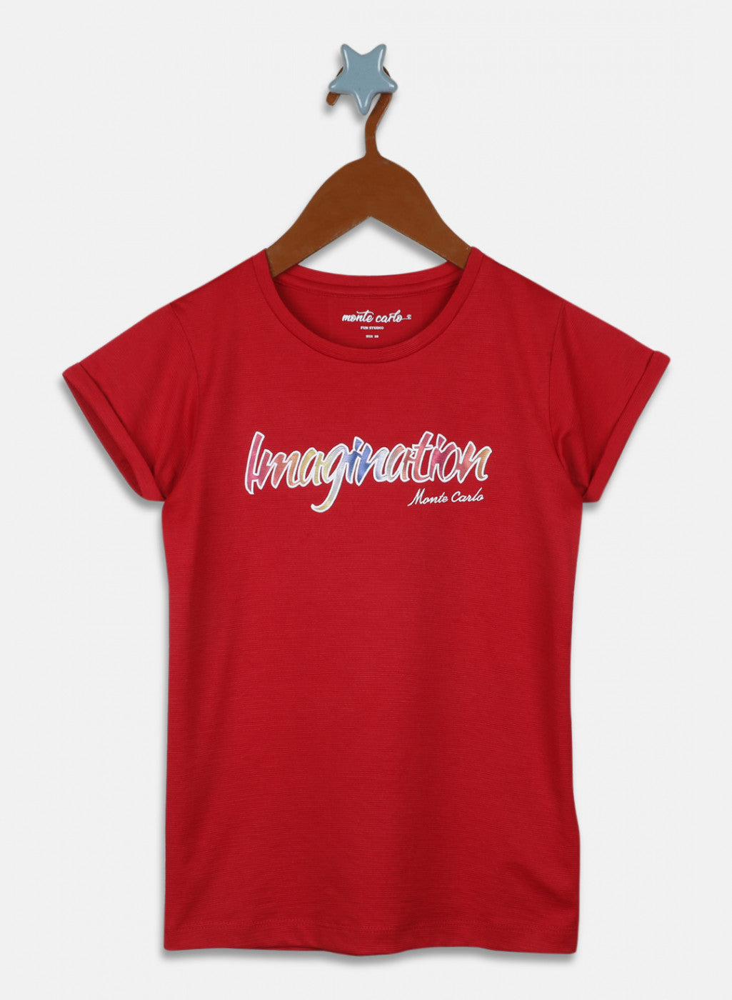 Girls Red Printed Top