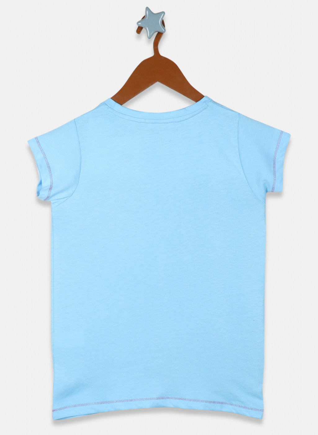 Girls Sky Blue Printed Top