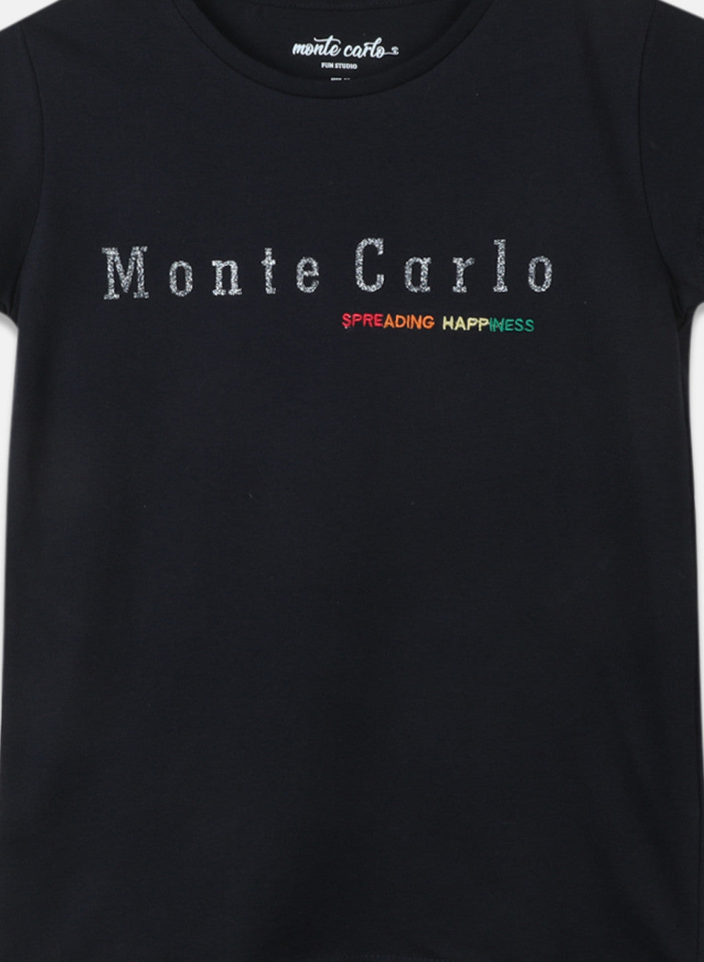 Girls Navy Blue Printed Top