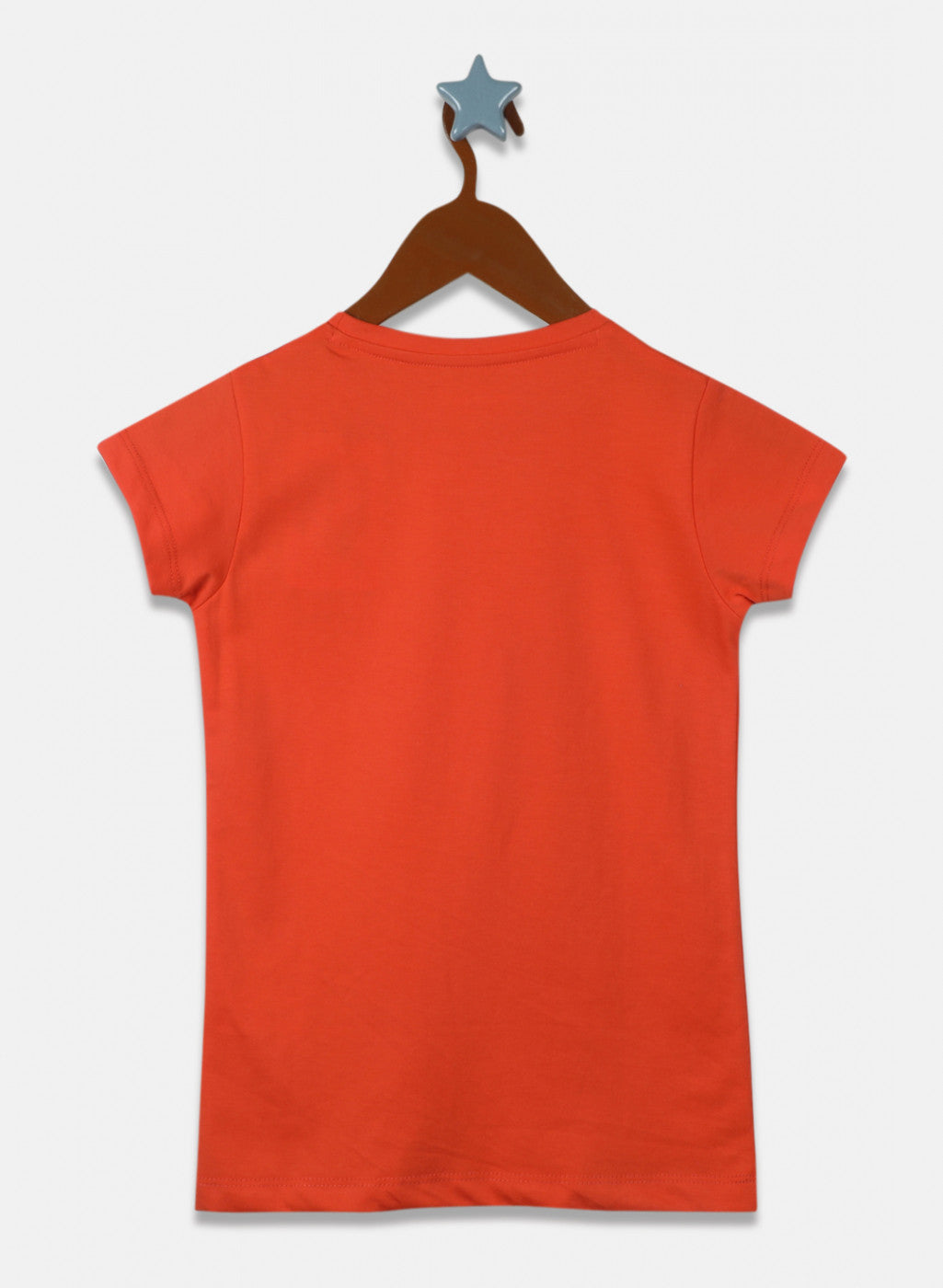 Girls Orange Printed Top