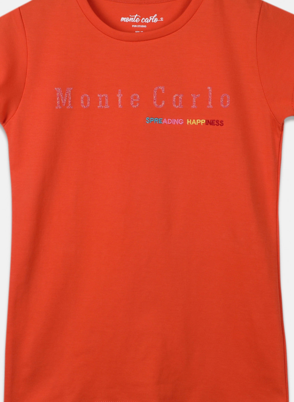 Girls Orange Printed Top