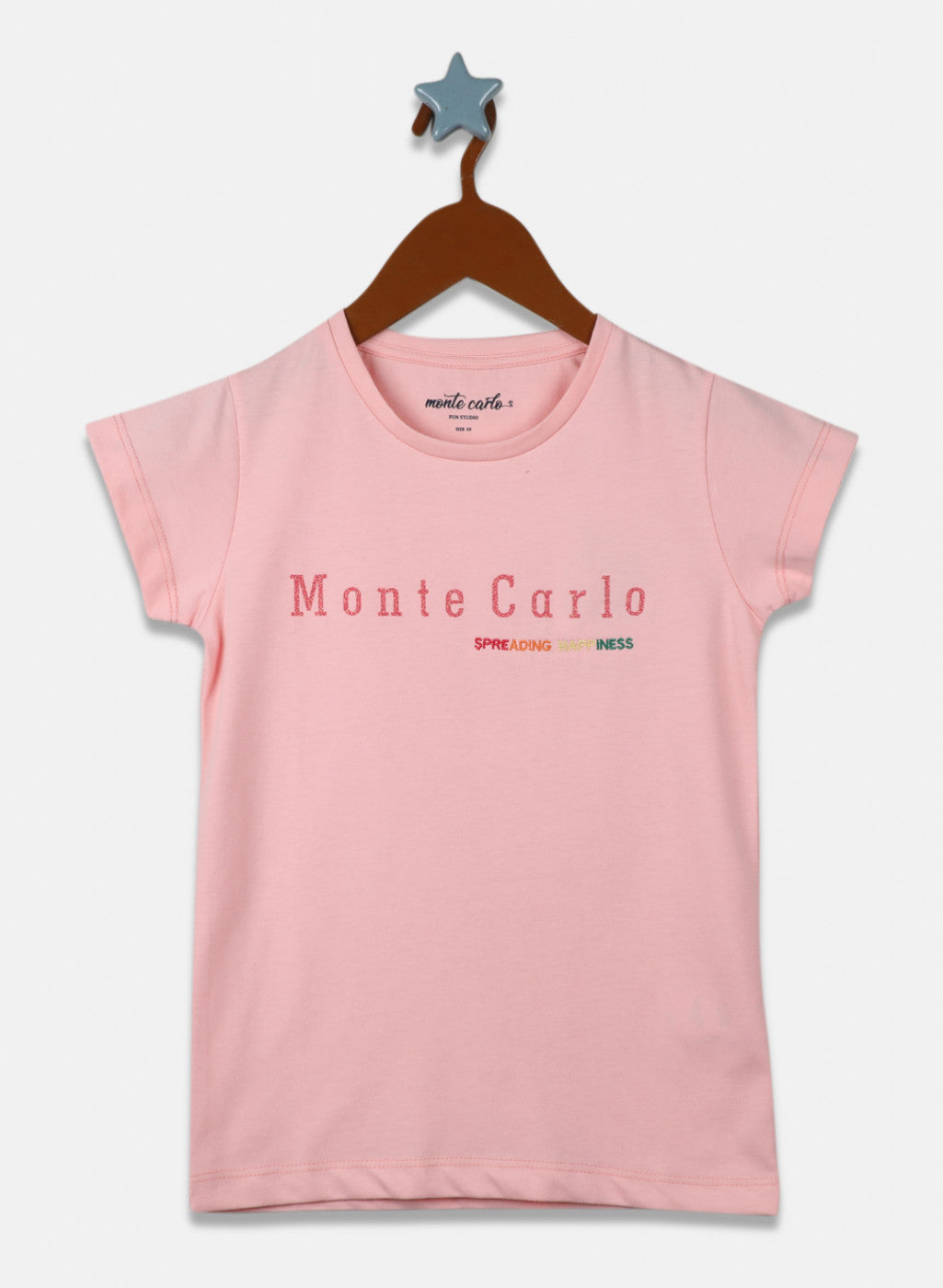 Girls Peach Printed Top