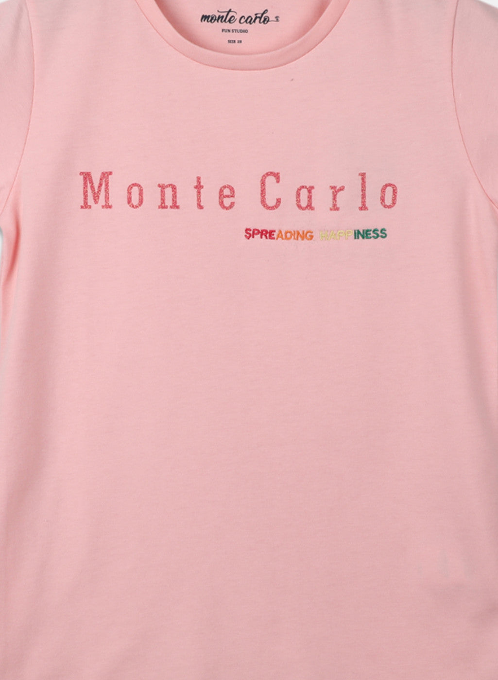 Girls Peach Printed Top