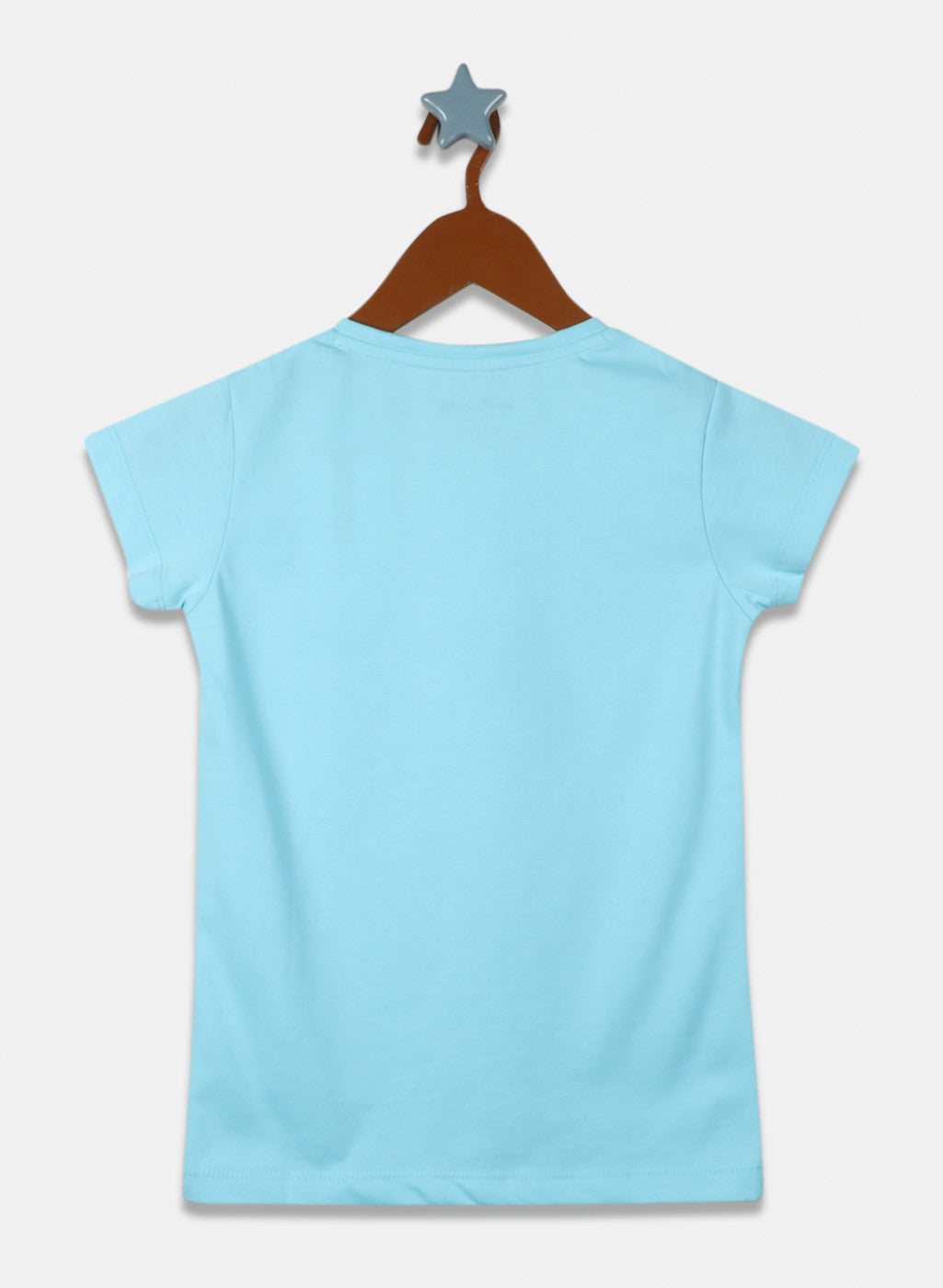 Girls Aqua Blue Printed Top