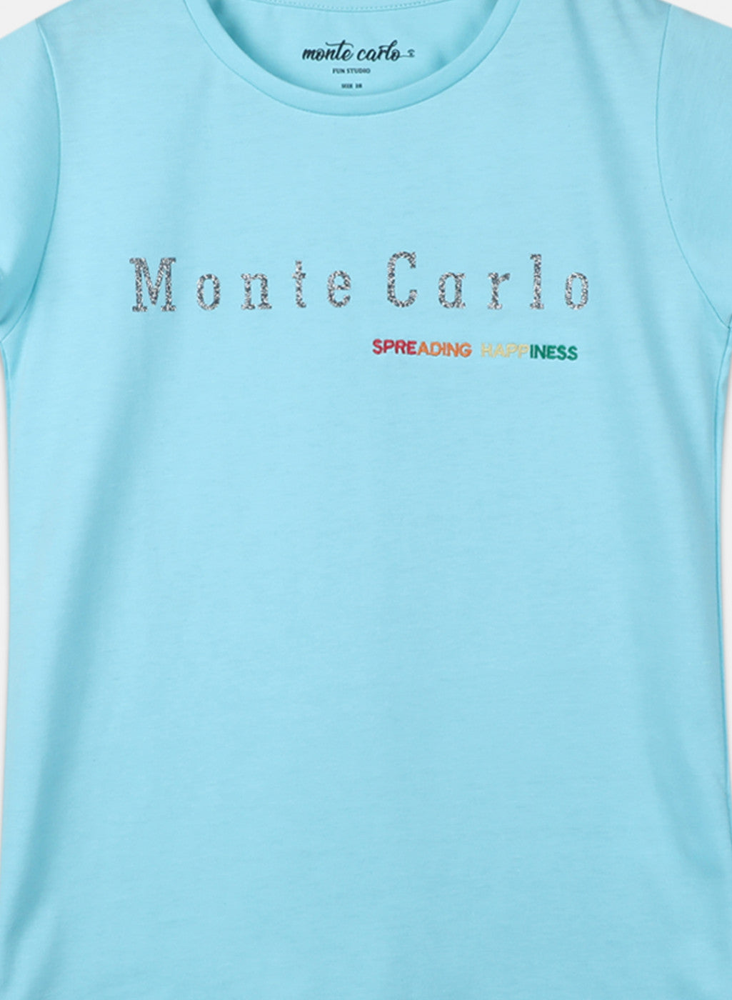 Girls Aqua Blue Printed Top
