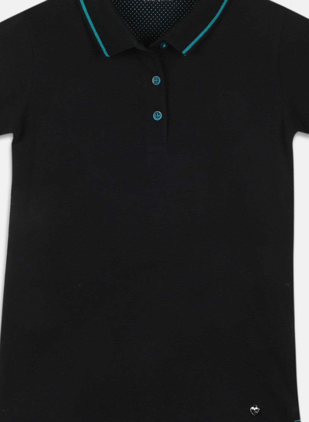 Girls Black Plain T-Shirt