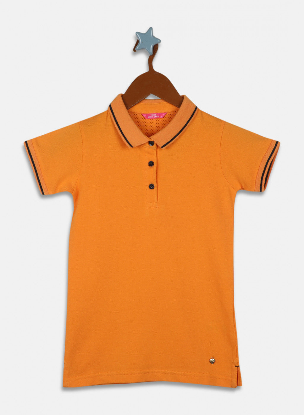 Girls Yellow Plain T-Shirt