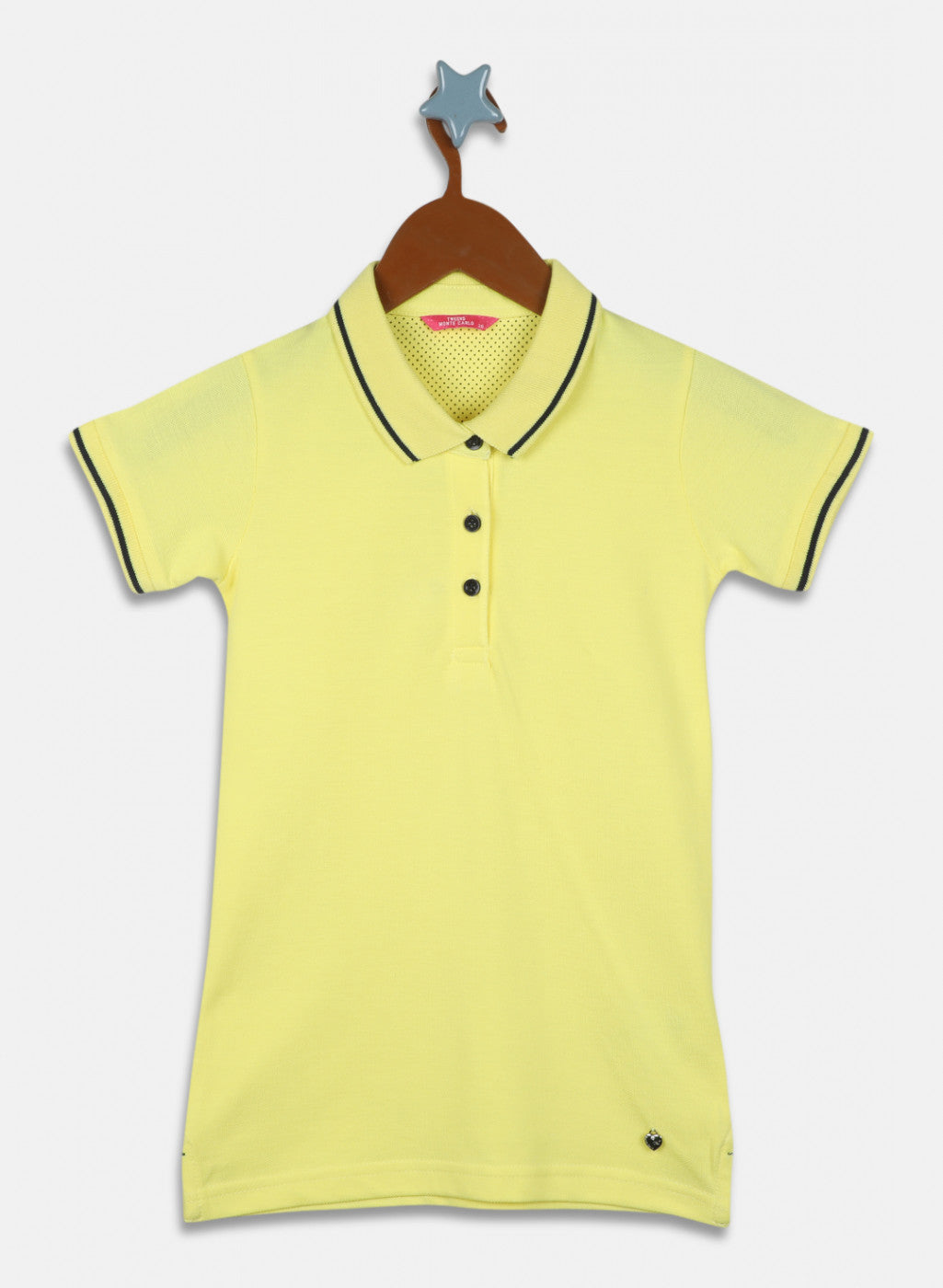 Girls Yellow Plain T-Shirt