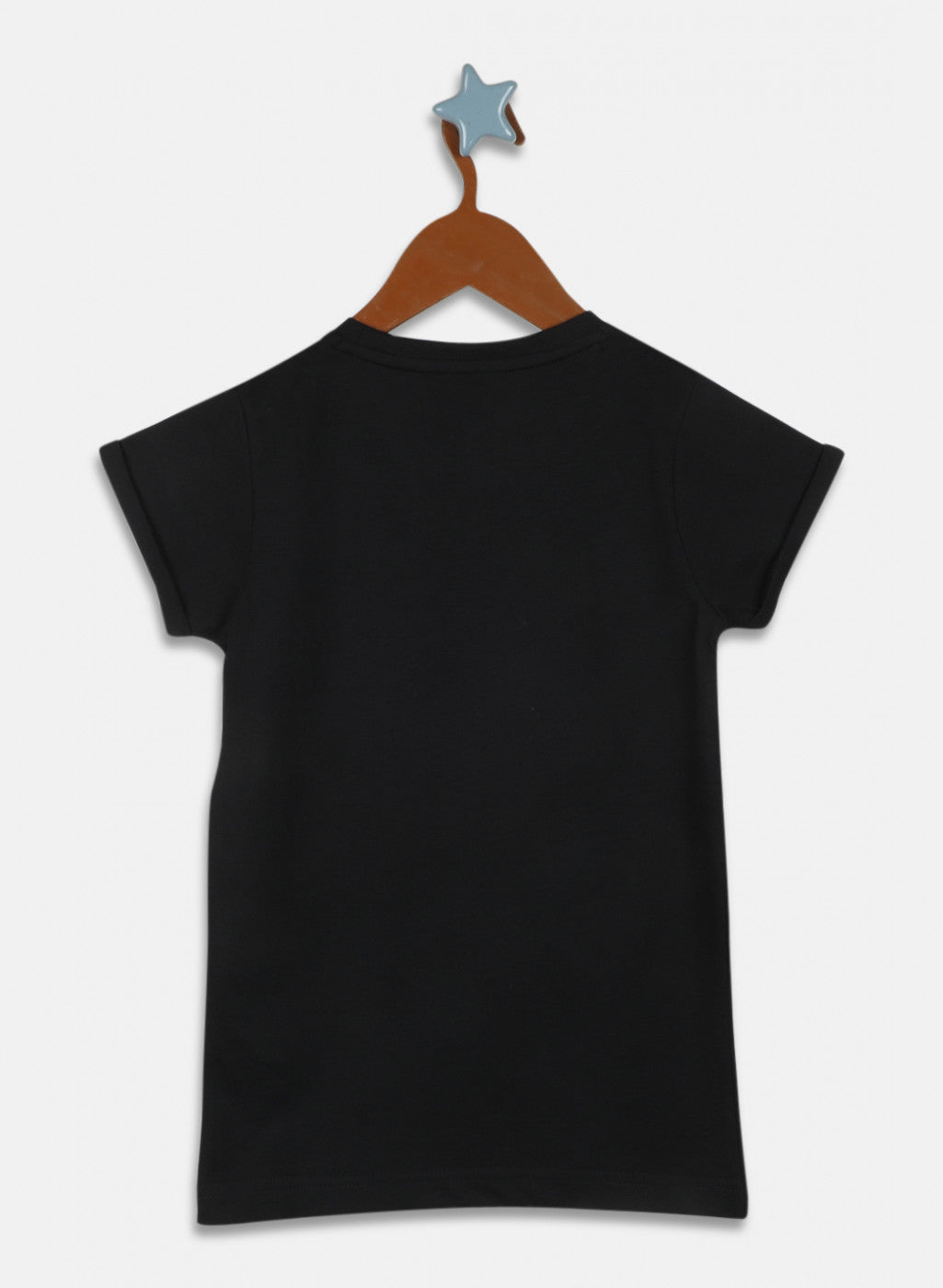 Girls Black Printed Top