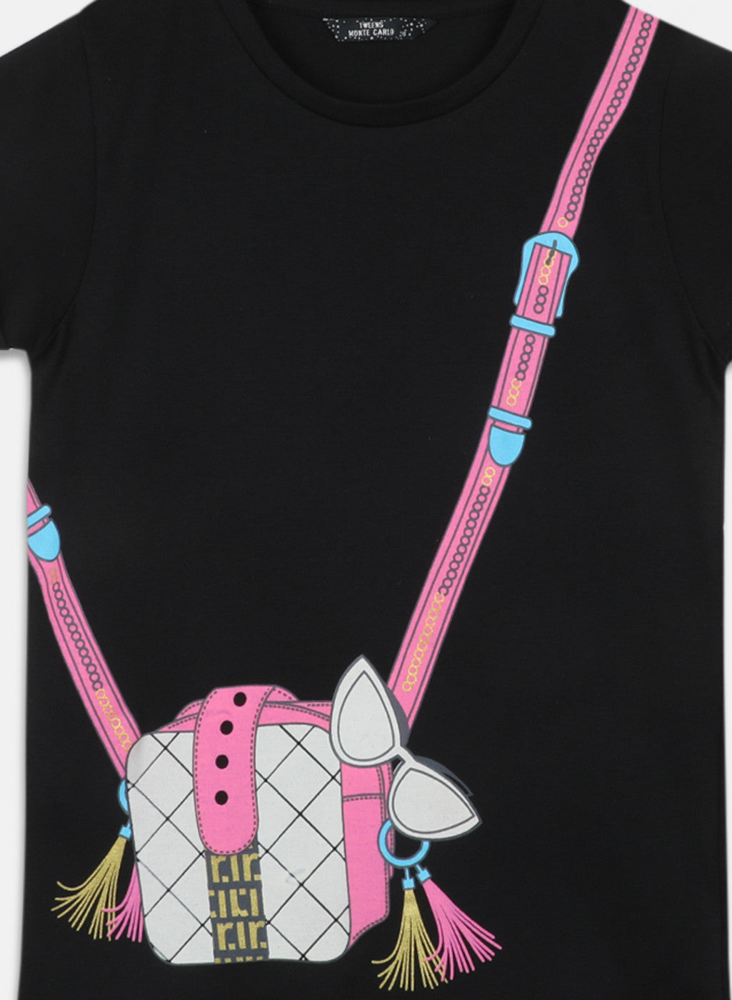 Girls Black Printed Top