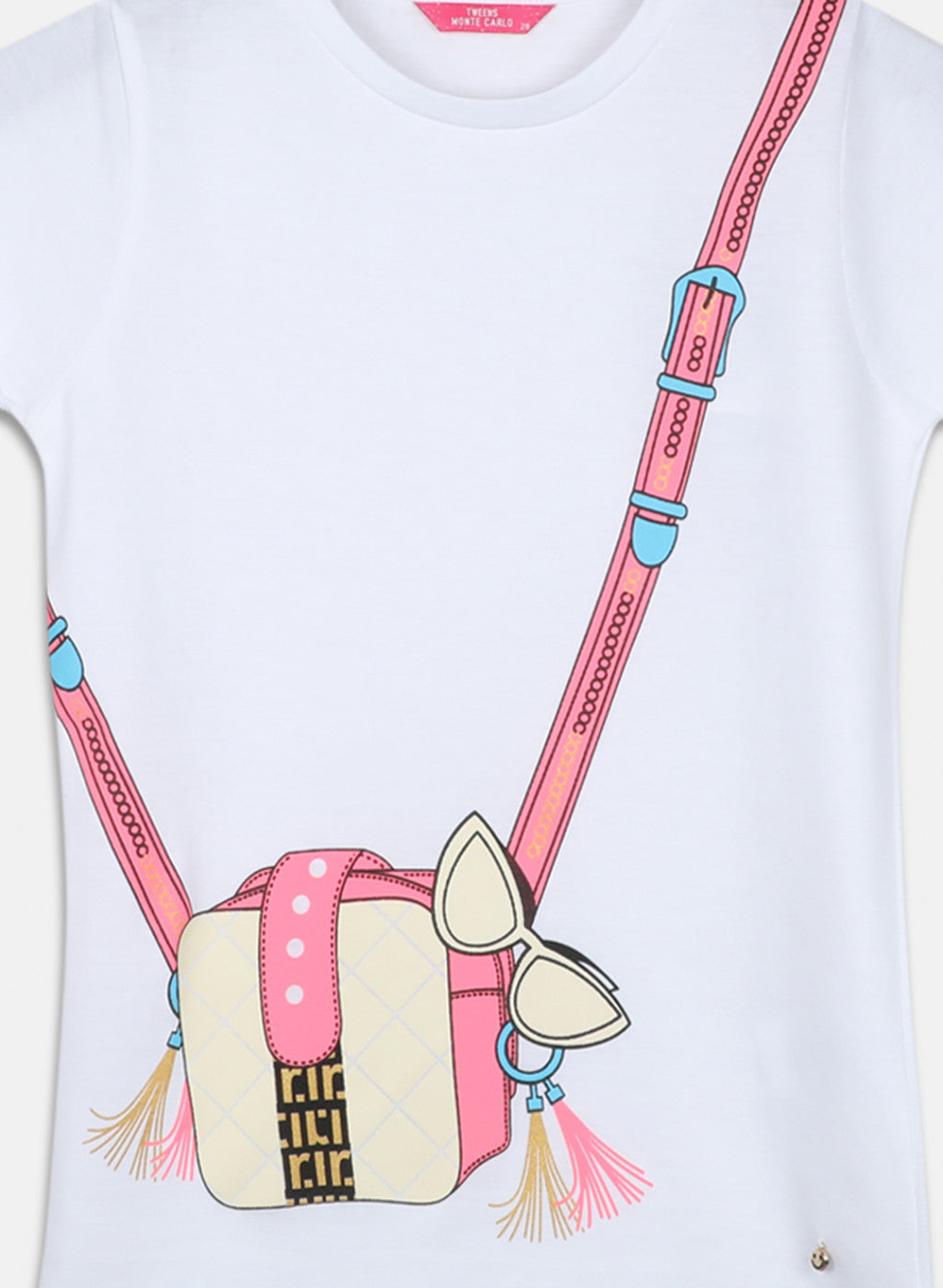 Girls Cream Printed Top