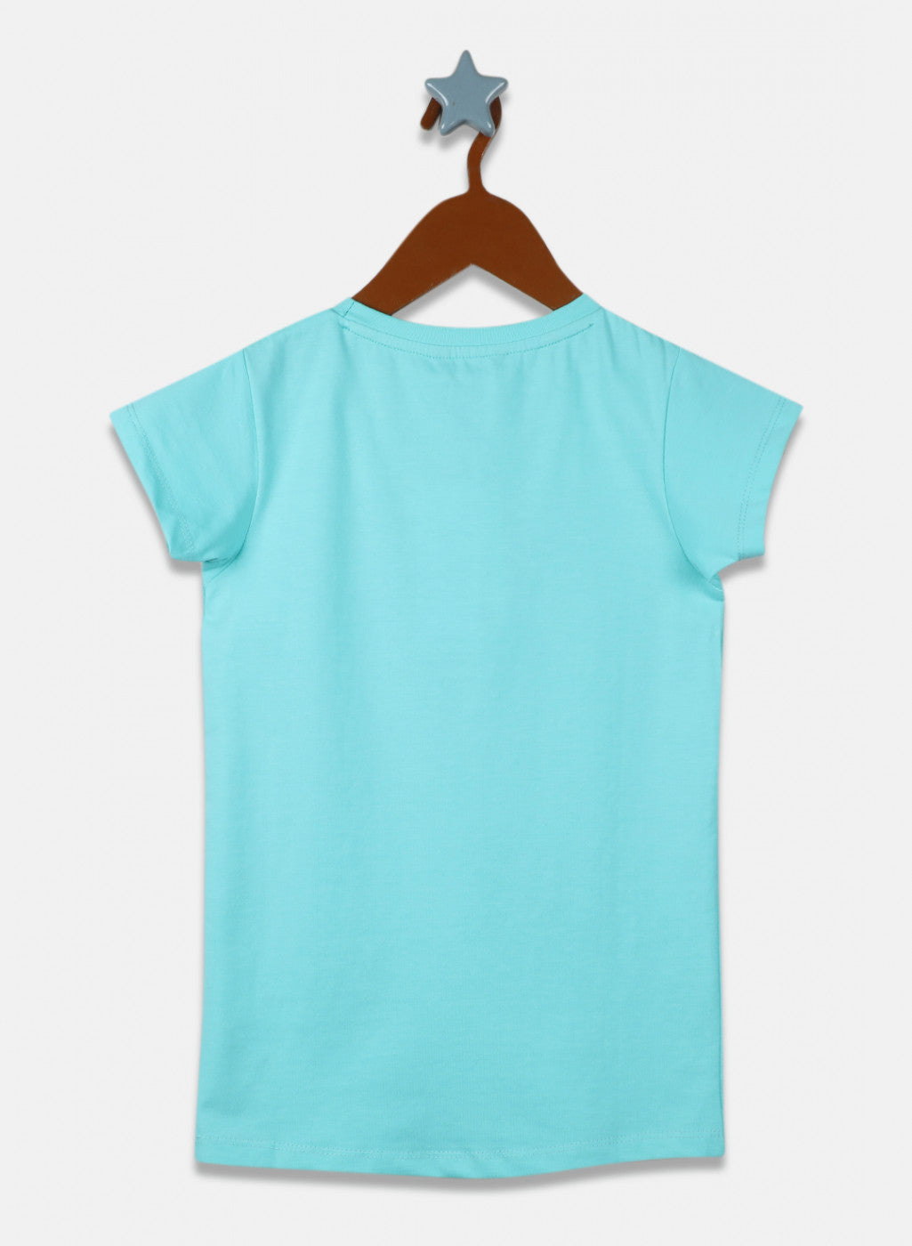 Girls Aqua Blue Printed Top