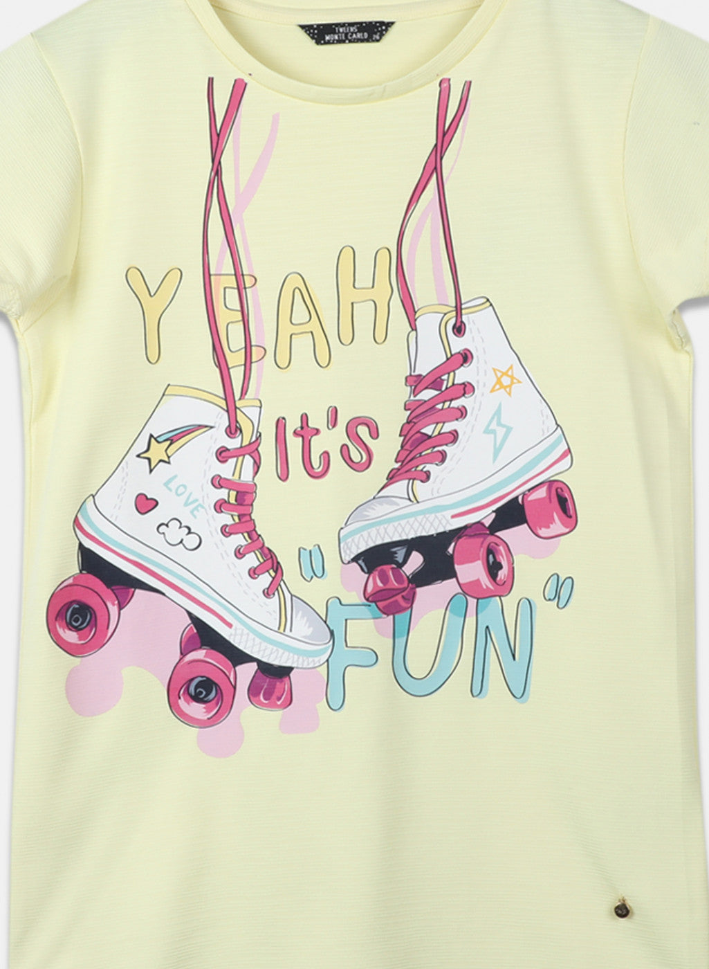 Girls Yellow Printed Top