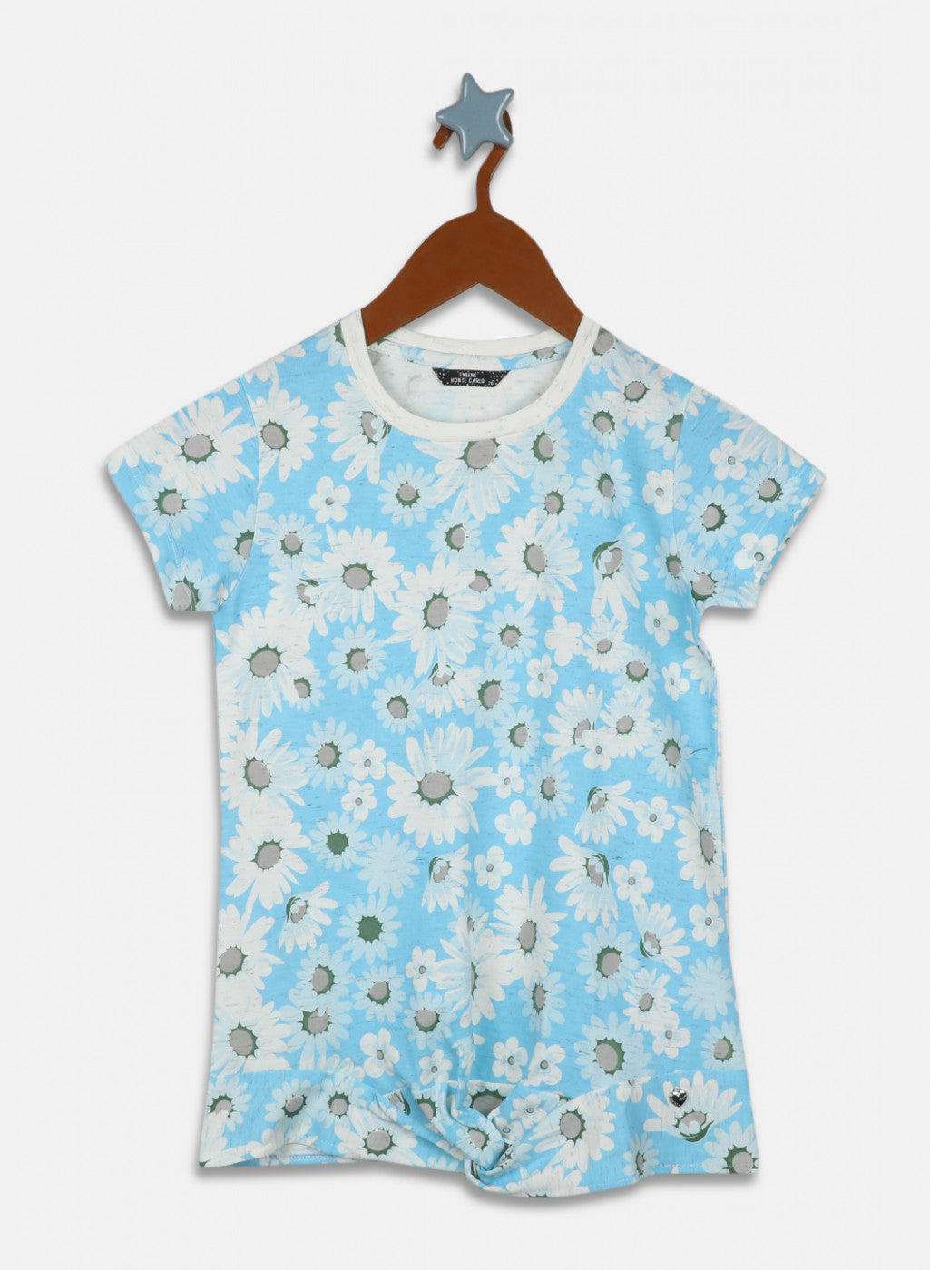 Girls Blue Printed Top