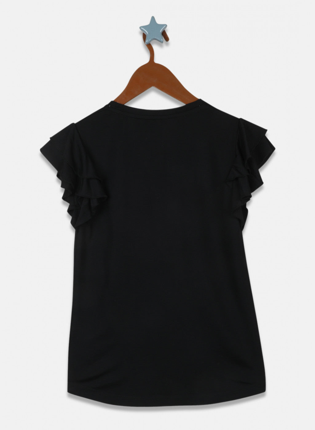 Girls Black Printed Top