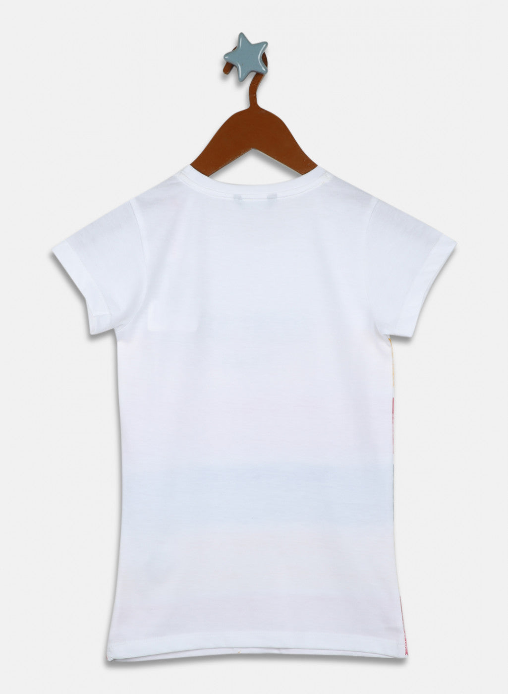 Girls Off White Printed Top