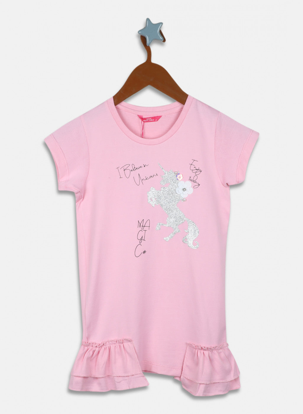 Girls Pink Printed Top