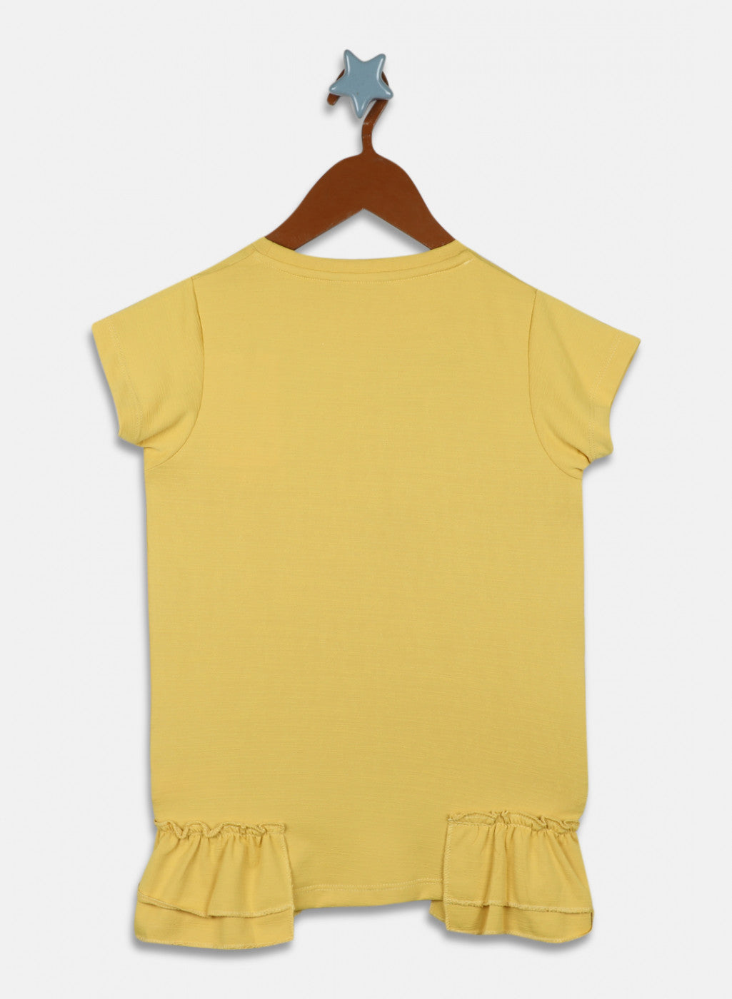 Girls Yellow Printed Top