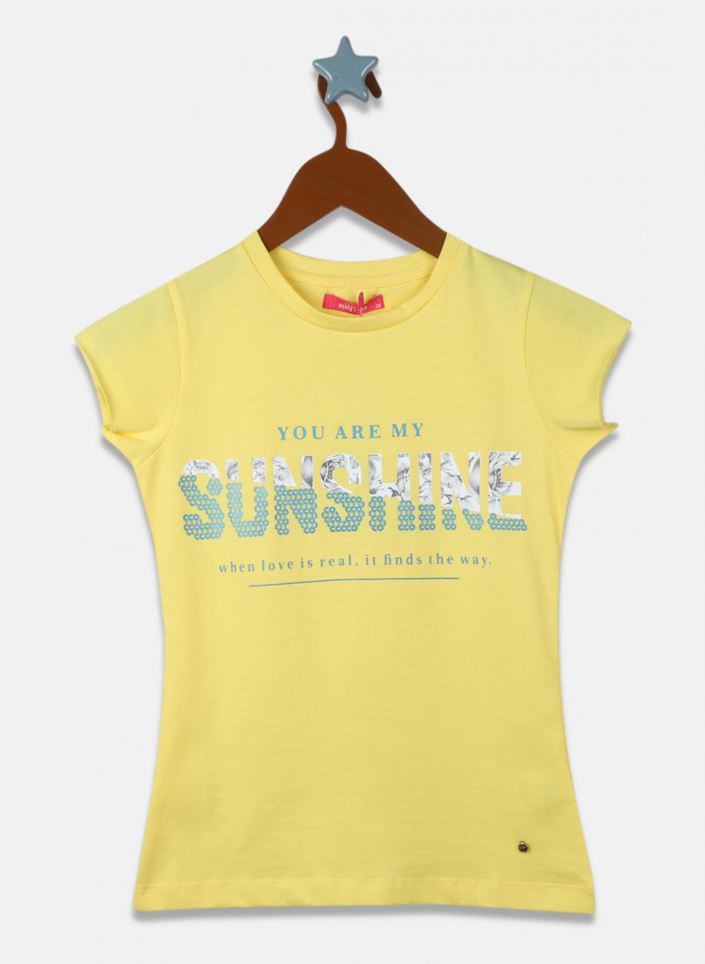 Girls Yellow Printed Top