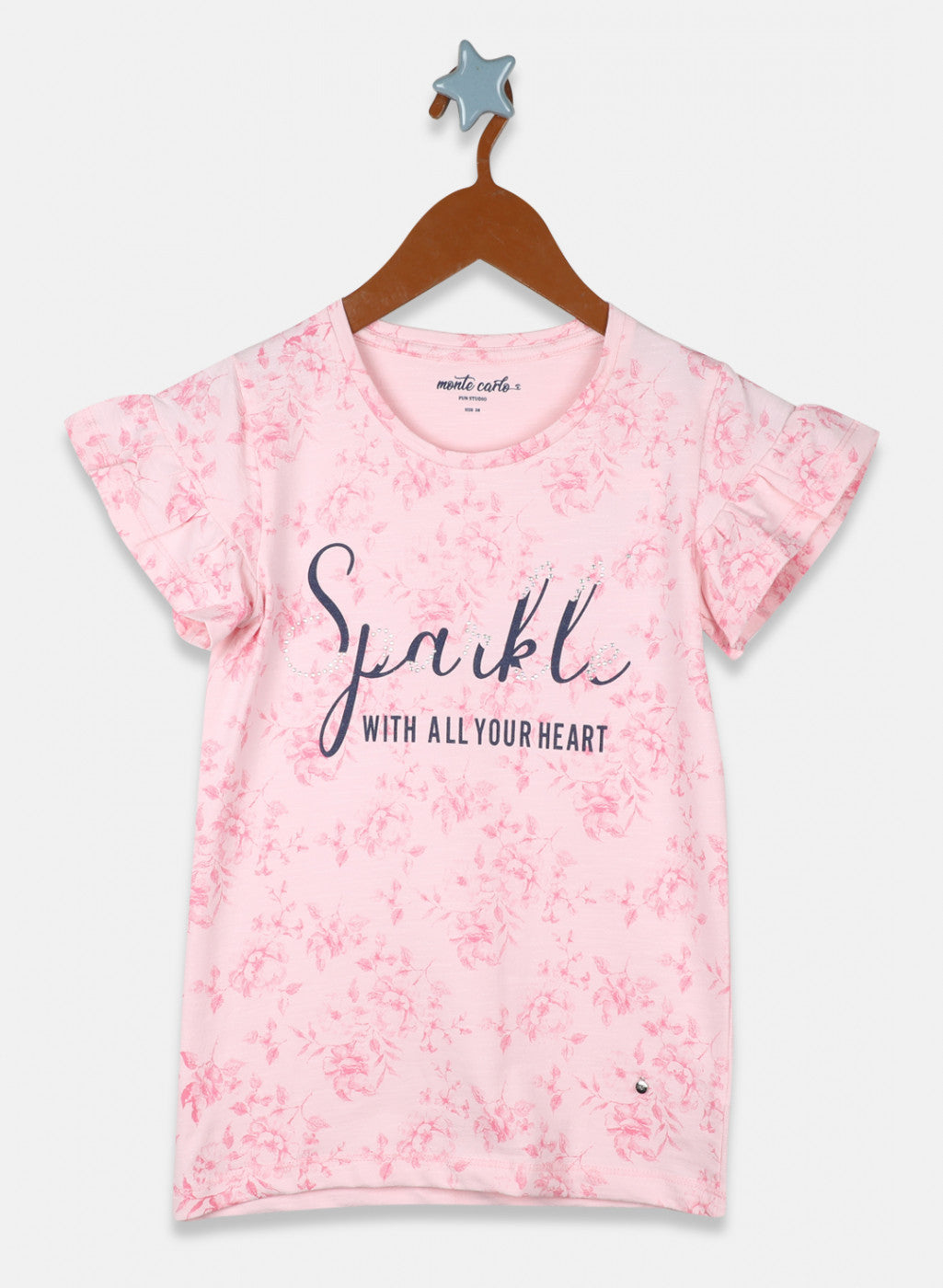 Girls Pink Printed Top