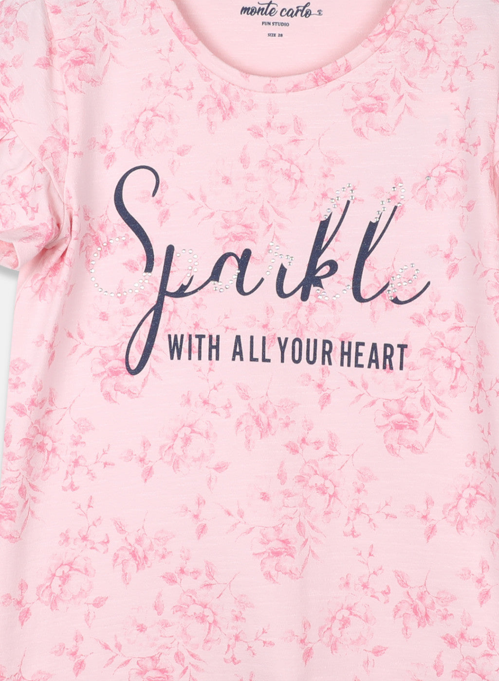 Girls Pink Printed Top