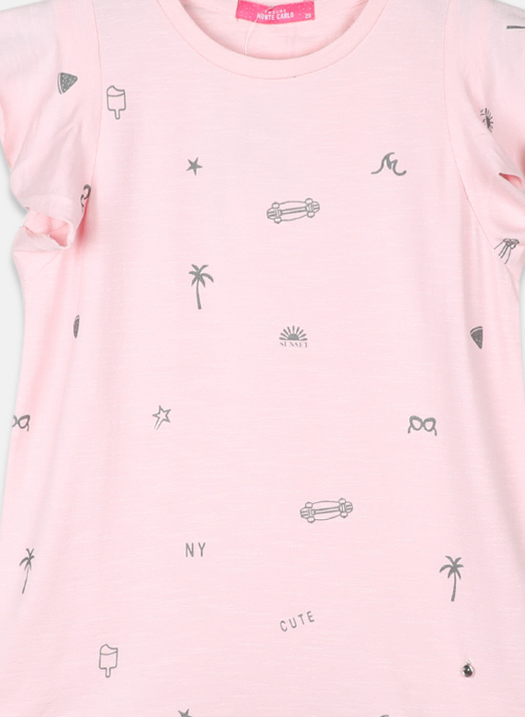 Girls Pink Printed Top