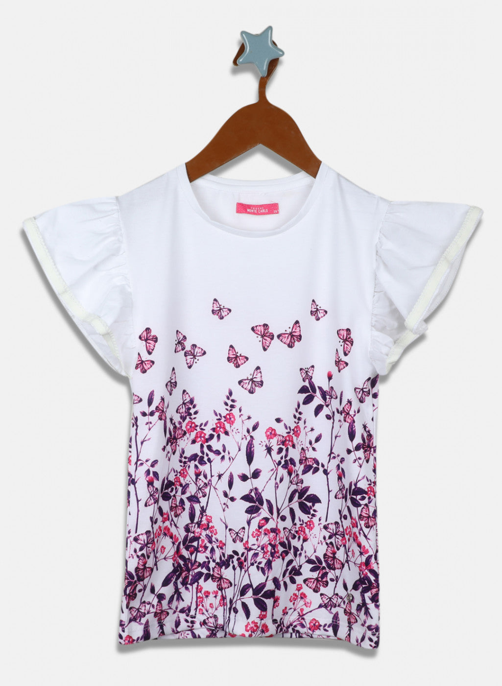 Girls Purple Printed Top