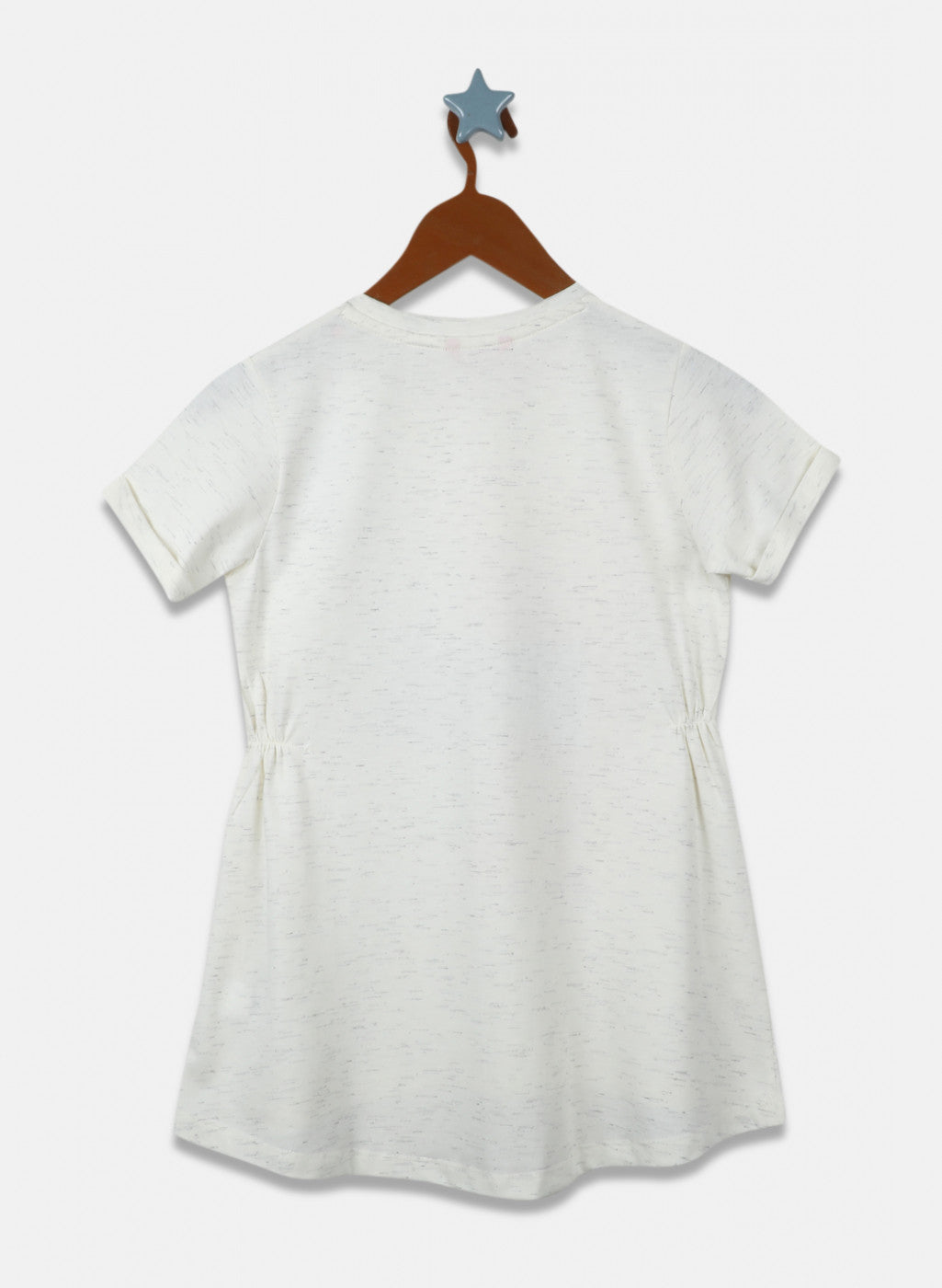 Girls Off White Printed Top