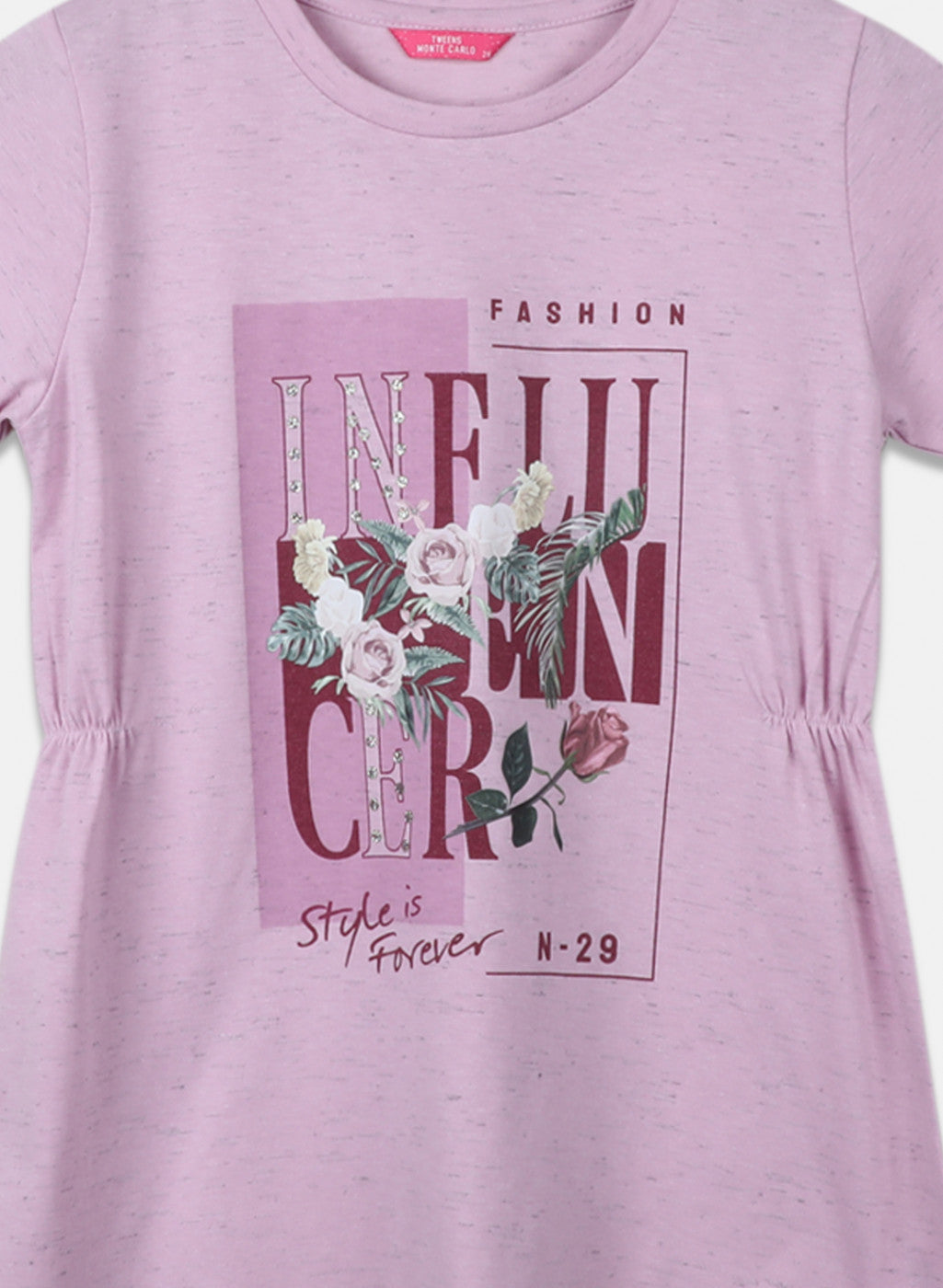 Girls Purple Printed Top