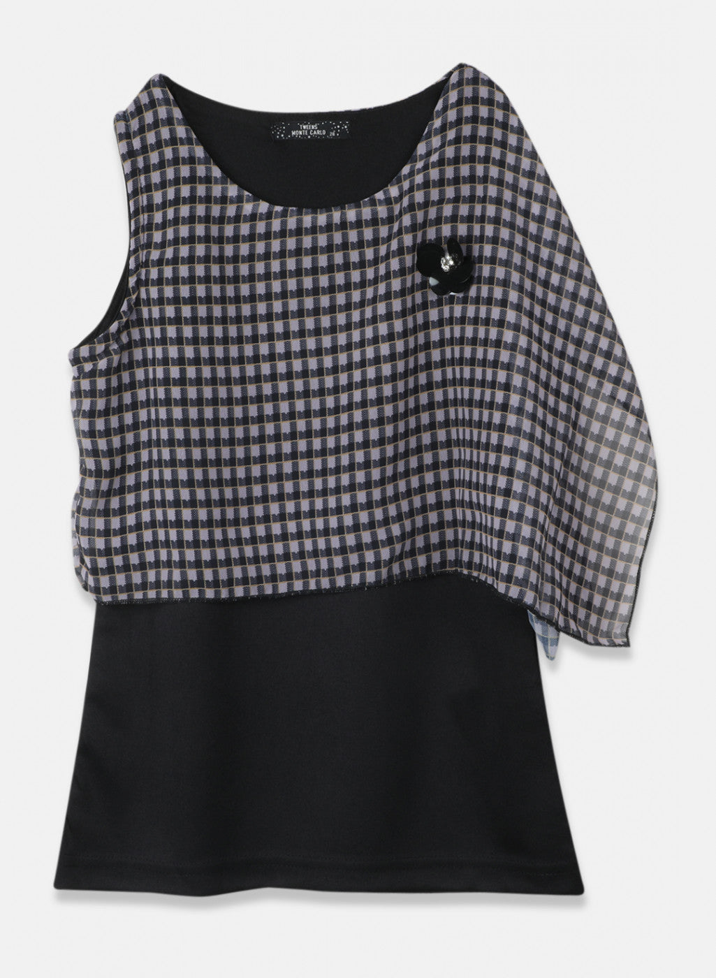 Girls Black Printed Top