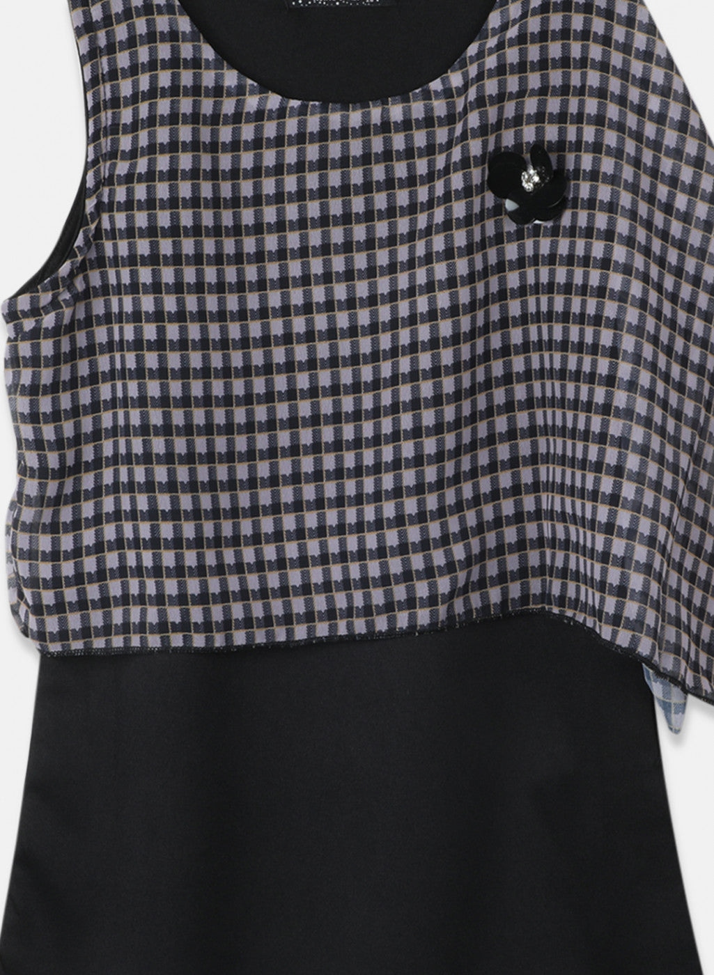 Girls Black Printed Top