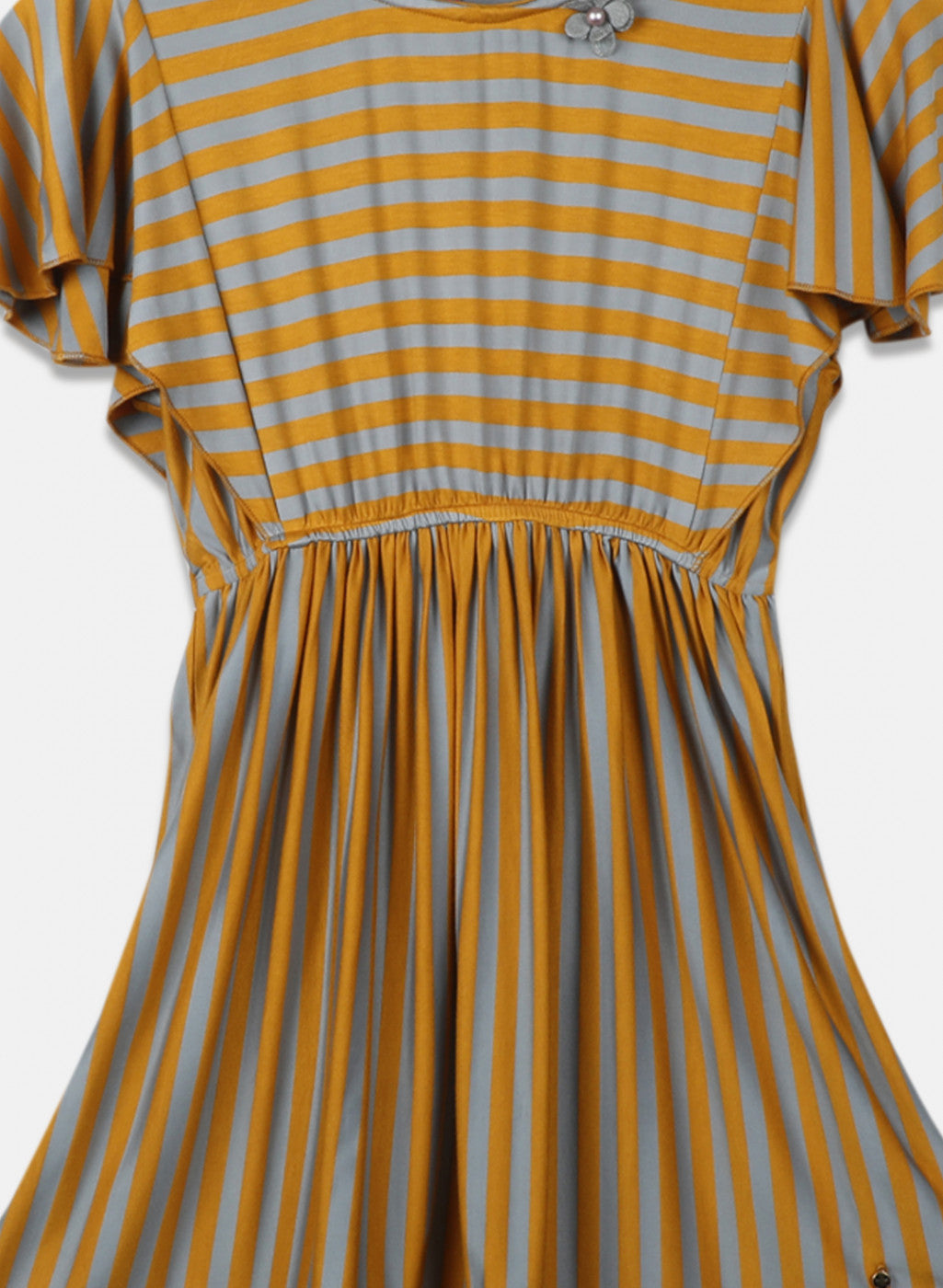 Girls Mustard Stripe Dress