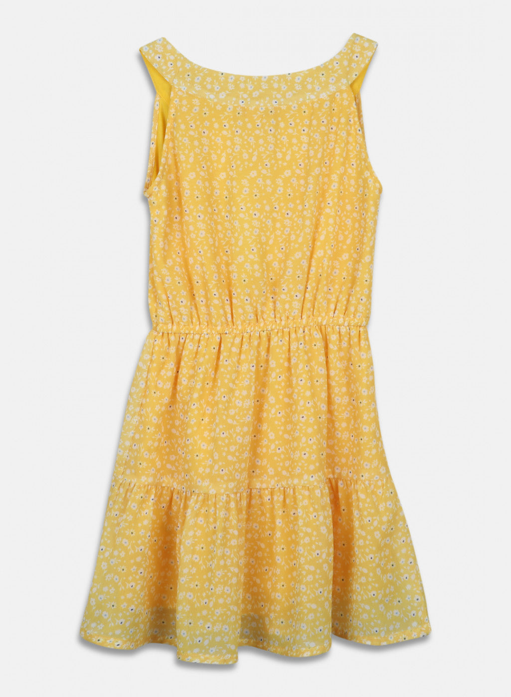 Girls Yellow Printed Dress