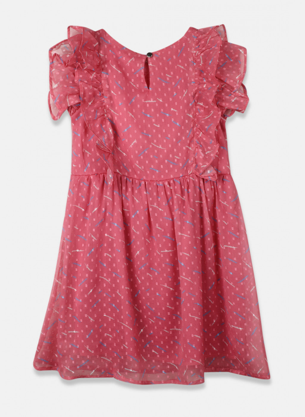 Girls Pink Printed Dress