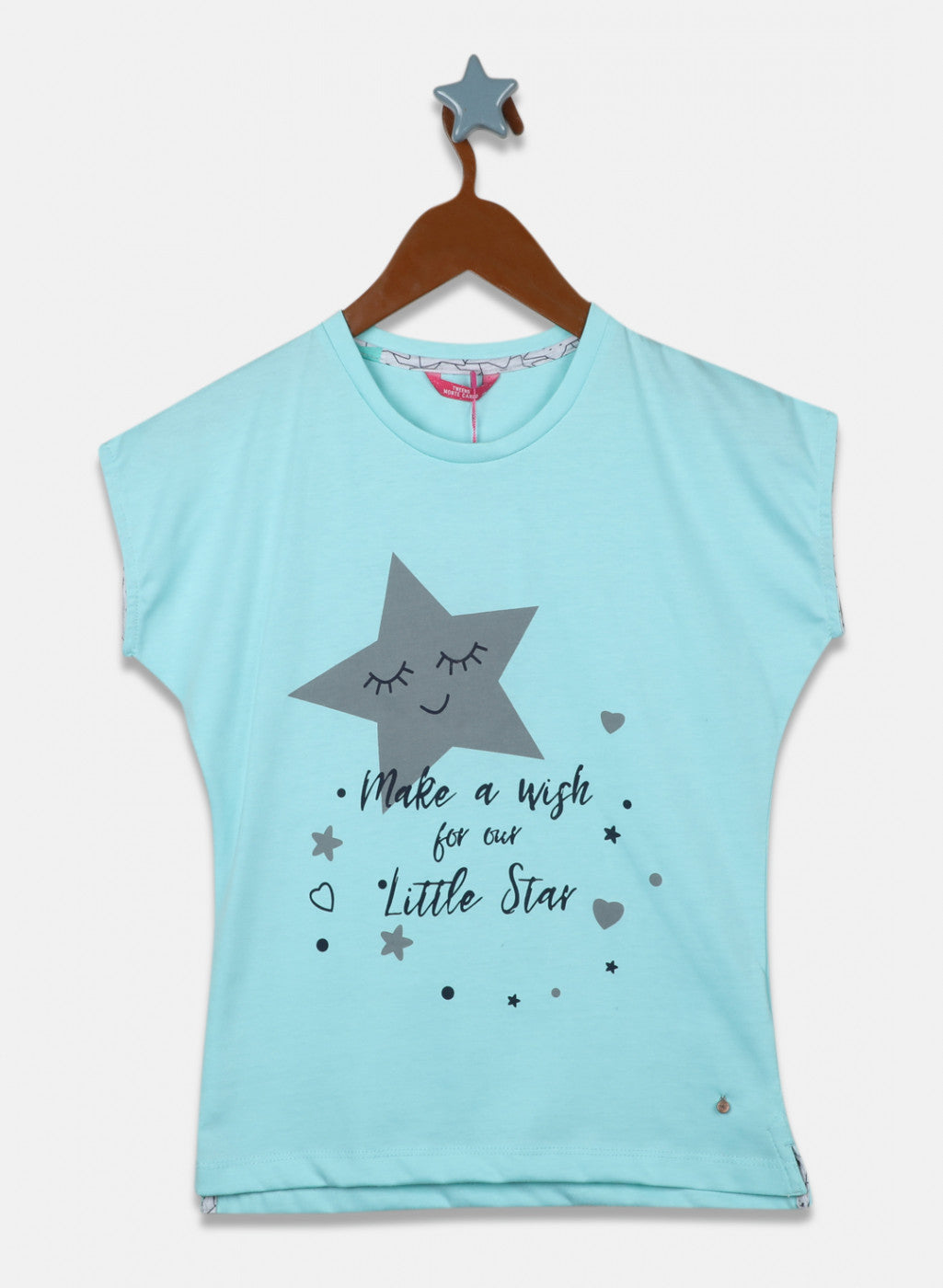 Girls Blue & Grey Printed Lower Set