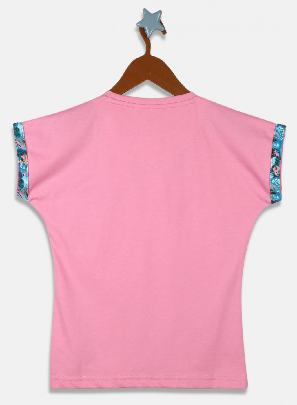 Girls Pink Printed Capri Set