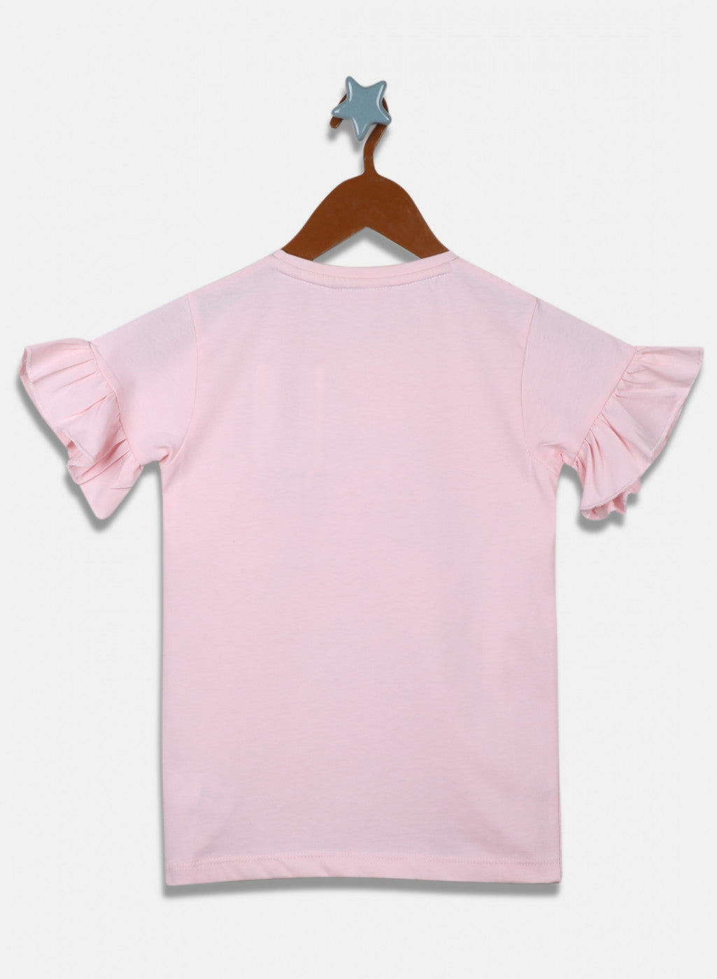 Girls Pink Printed Capri Set