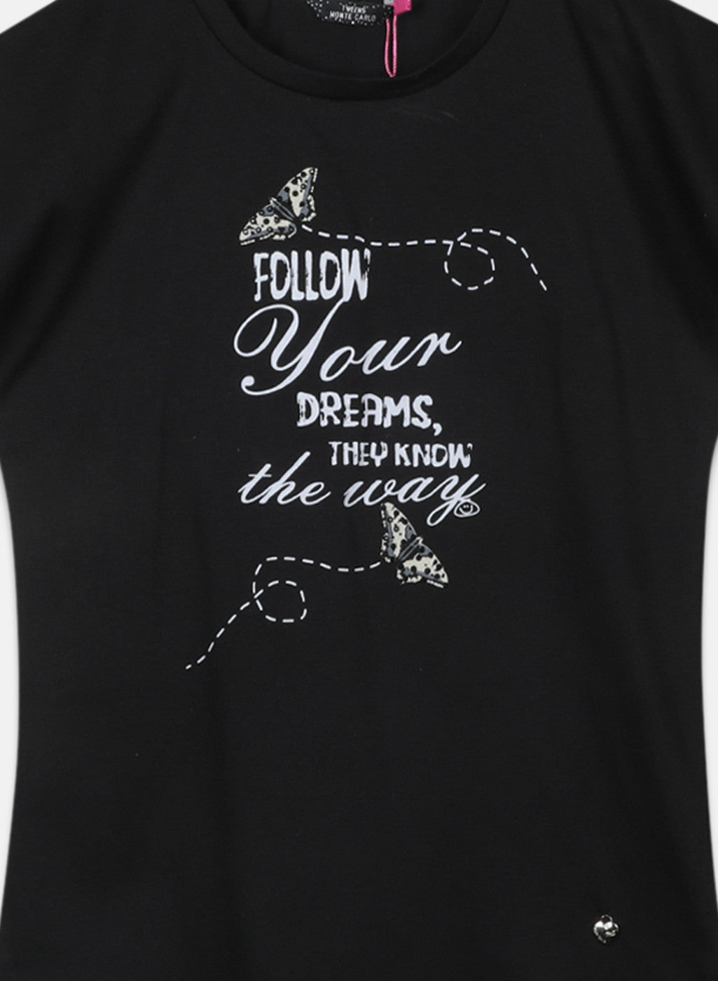 Girls Black & White Printed Capri Set