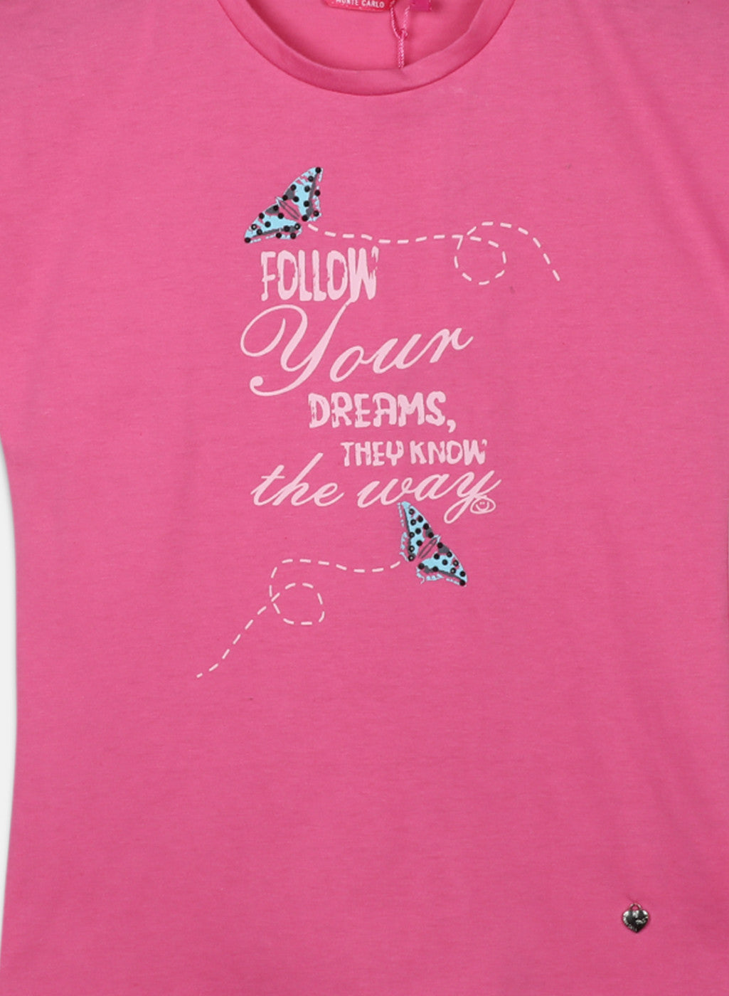 Girls Pink Printed Capri Set