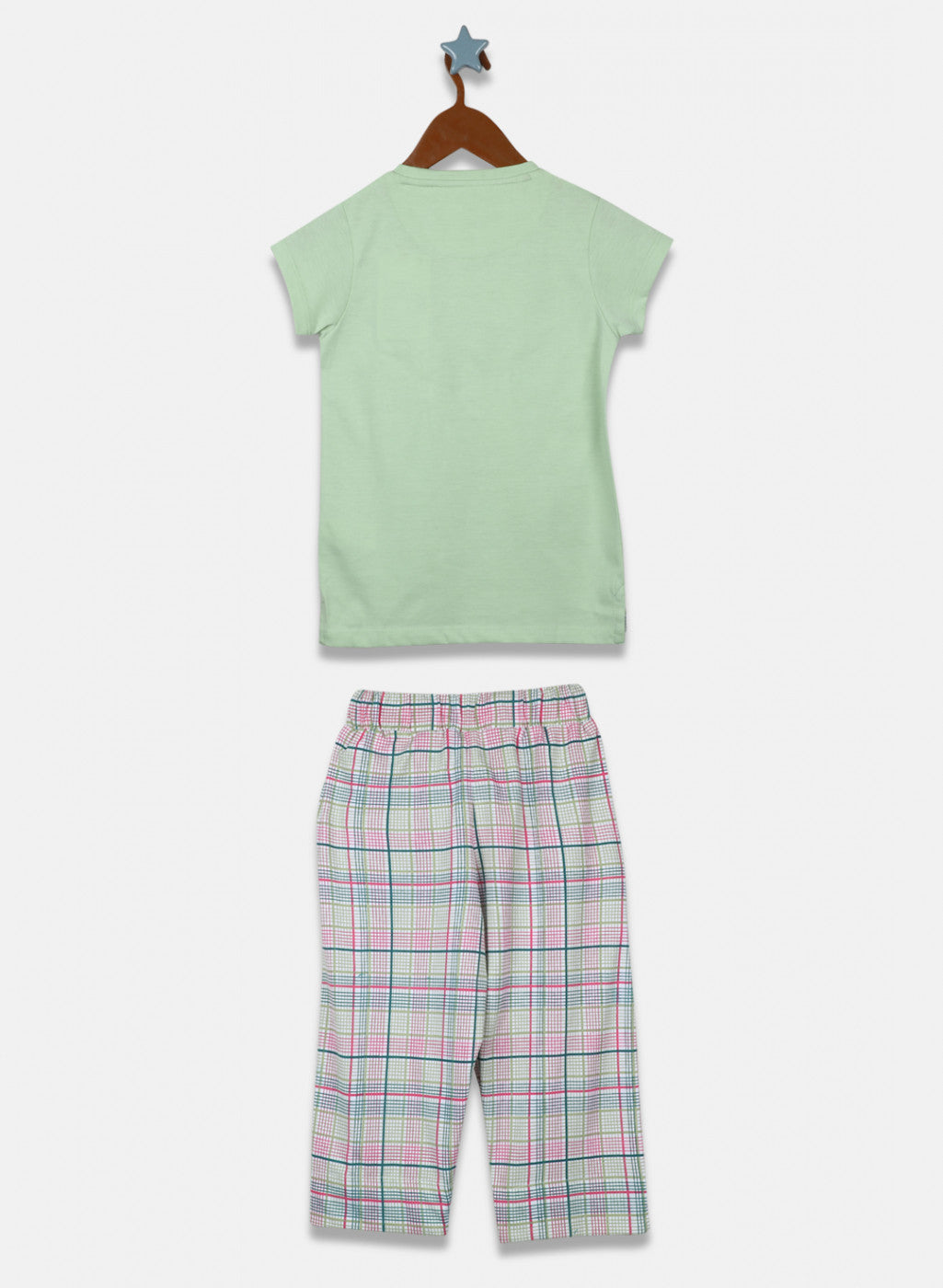 Girls Green Printed Capri Set