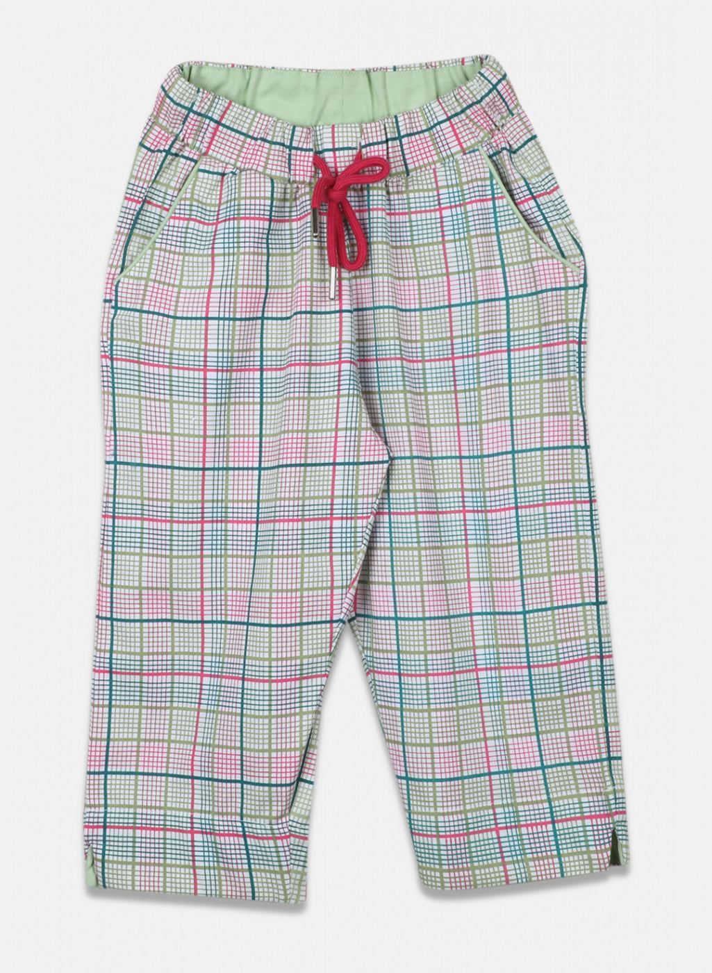 Girls Green Printed Capri Set