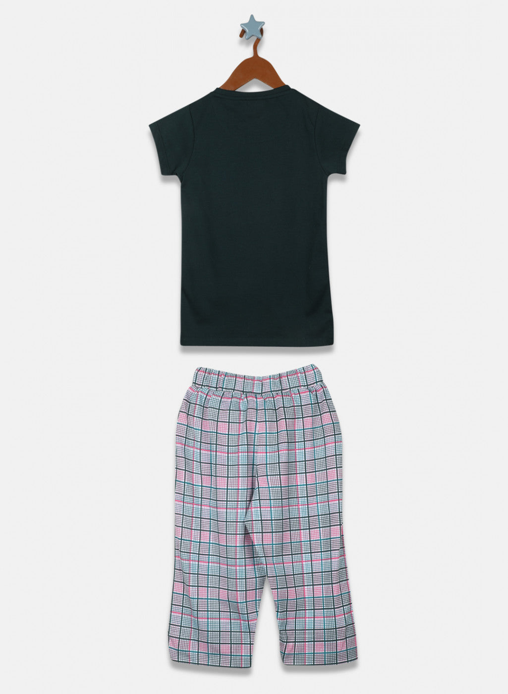 Girls Green Printed Capri Set